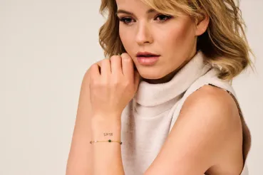 Preview: Confetti Armband - vergoldetes Sterlingsilber - mehrfarbige Achatsteine