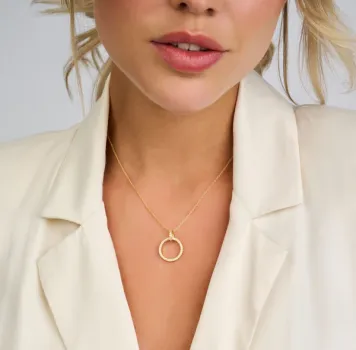 Preview: Trend-Halskette 45 cm - Sterlingsilber - Zirkonia