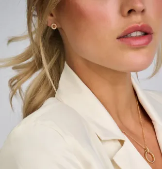 Preview: Trend-Halskette 45 cm - Sterlingsilber - Zirkonia