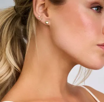 Preview: Heart Ohrringe - Sterlingsilber rosa vergoldet