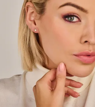 Preview: Pearl Ohrringe - Sterlingsilber vergoldet - Süßwasserperlen