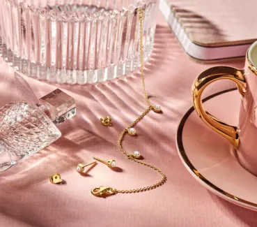 Preview: Pearl Ohrringe - Sterlingsilber vergoldet - Süßwasserperlen