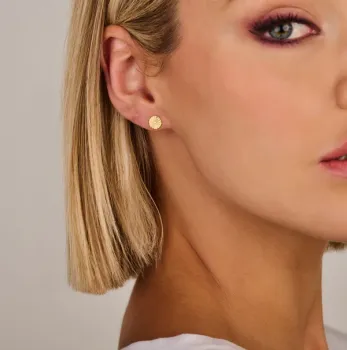 Preview: Sunshine Ohrringe - vergoldetes Sterlingsilber - 0,05 CT brillantgeschliffene Diamanten