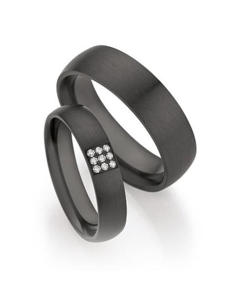 CR-Trauringe Black & Diamonds 14 / 30110 | 14 / 30120