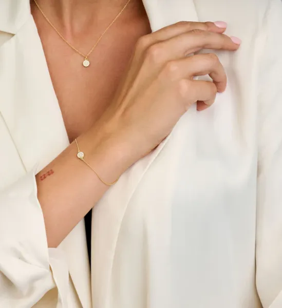 Mini Armband - Sterlingsilber vergoldet - Zirkonia