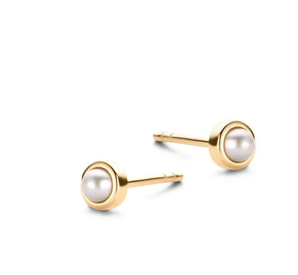 Pearl Ohrringe - Sterlingsilber vergoldet - Süßwasserperlen