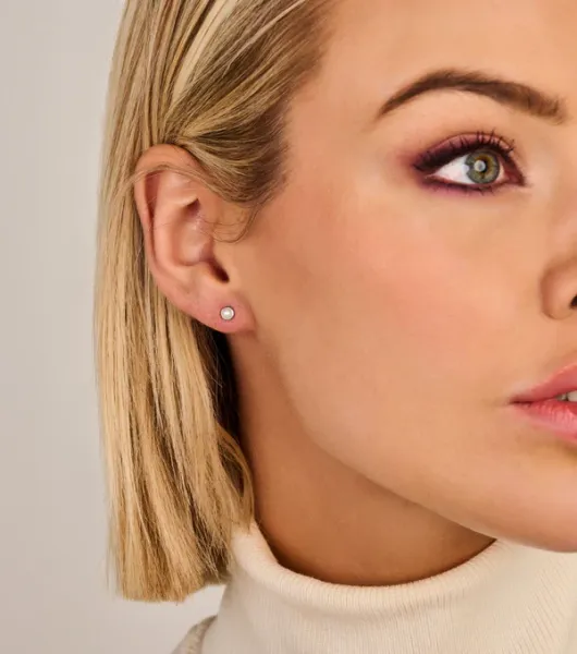 Pearl Ohrringe - Sterlingsilber vergoldet - Süßwasserperlen